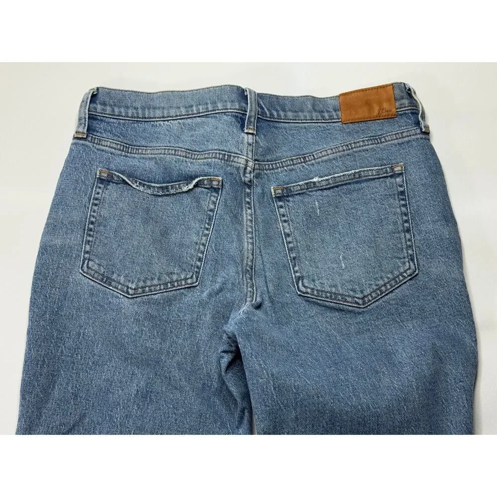 J.Crew‎ Women's Distressed Demi Boot Crop Blue Denim Jeans - Size 30x25*